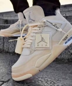 Branded Aj Retro 4 off white Cream Sail Semi UA With OG Box For Mens