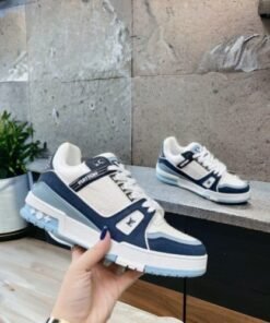 Branded  LV Street Style Trainer Sneakers Blue White With Bill For Mens