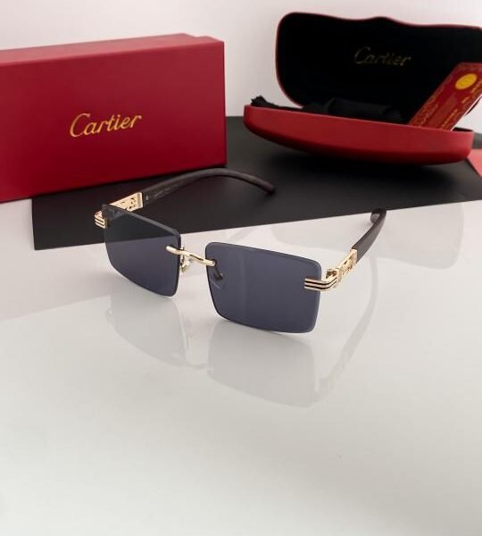 Cartier Gold Black 5 Sunglasses