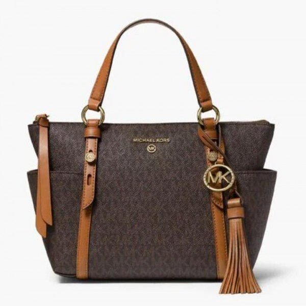 MICHAEL KORS SAFFIANO BROWN TOTE BAG WITH DUST BAG
