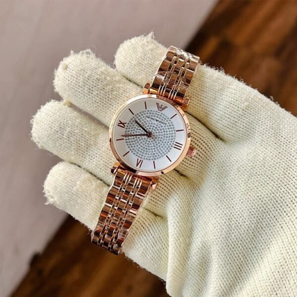 EMPORIO ARMANI ROSEGOLD DIAMOND LEDIES WATCH