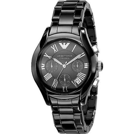 ARMANI EXCHANGE CERAMIC BLACK SILVER WATCH