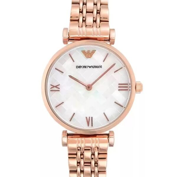 EMPORIO ARMANI ROSE GOLD WHITE LEDIES WATCH